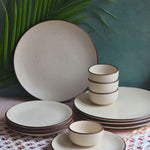 Set of 12 - Ivory Bliss Dinner set handmade in india