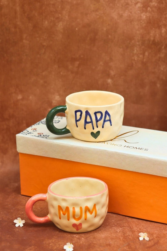 MUM & PAPA Mug in a Gift Box handmade in India