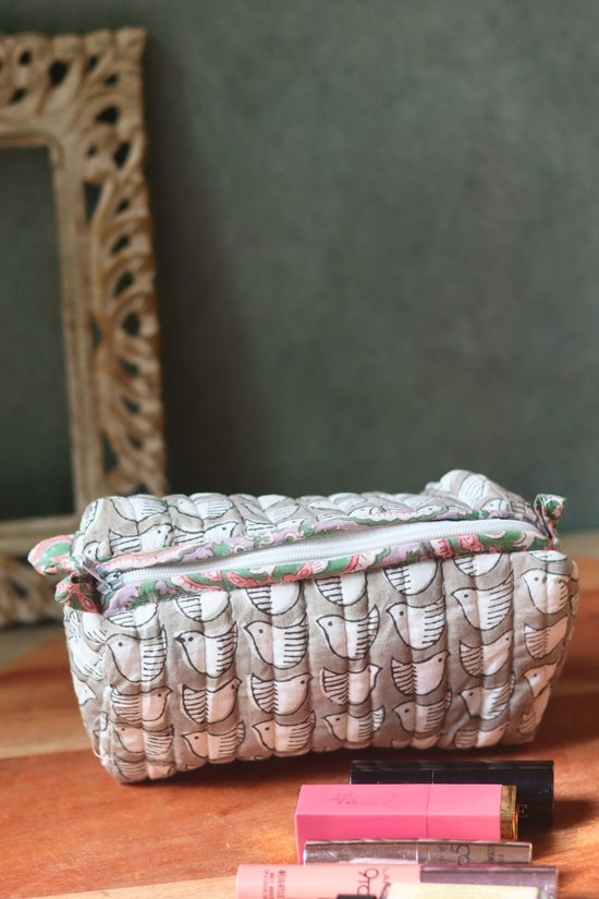little birdie toiletry bag handmade in india 