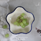 White & Blue Curvy Bowl