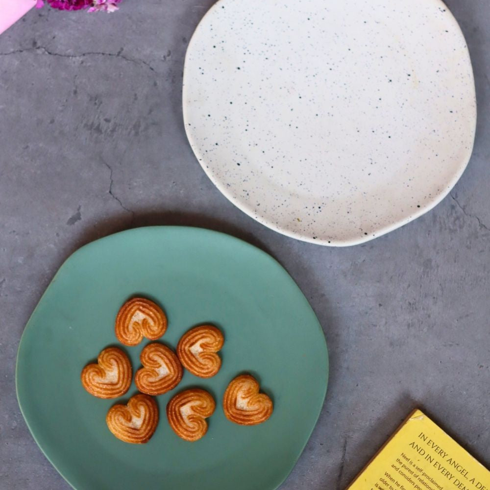 Set of 2 - Misfit Snack Plates made by ceramic