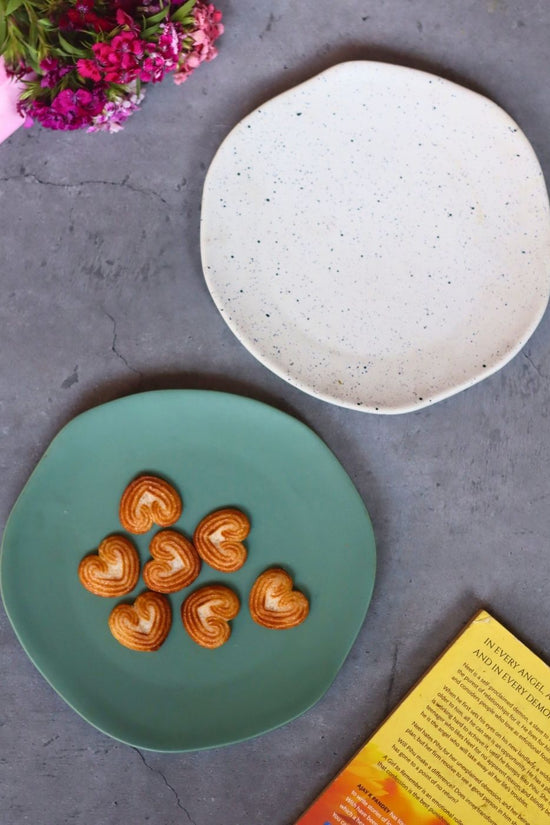 Set of 2 - Misfit Snack Plates made by ceramic