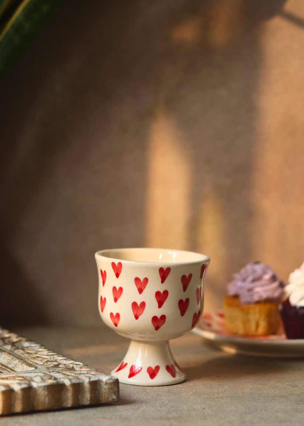 ice cream goblet with little red heart design