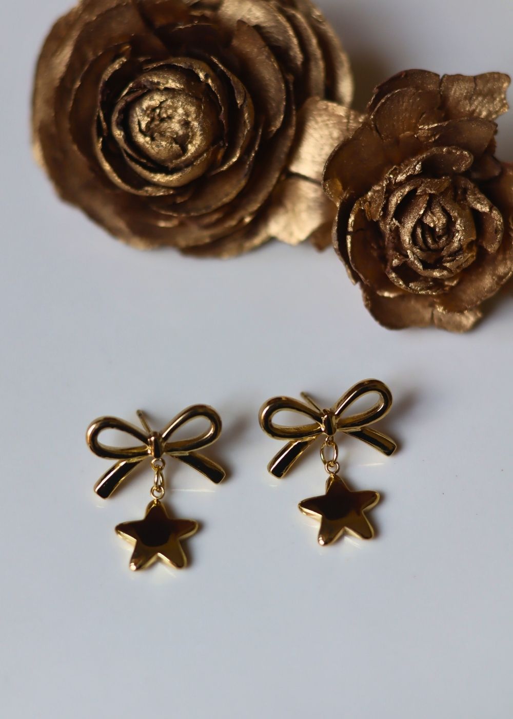 Set of 2 - Stary Bow & Clover Earrings combo handmade in india