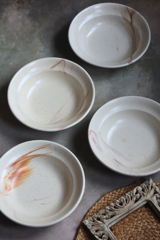 Handmade ceramic brown ombre pasta plates 