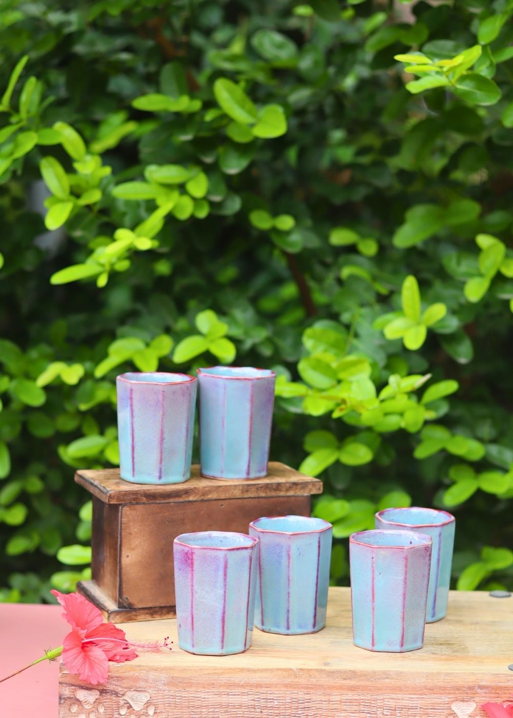 Set of 6 - Blue Chai Kulhad with premium quality material