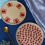 Set of 2 - Red Brick & All Heart Platter made by ceramic