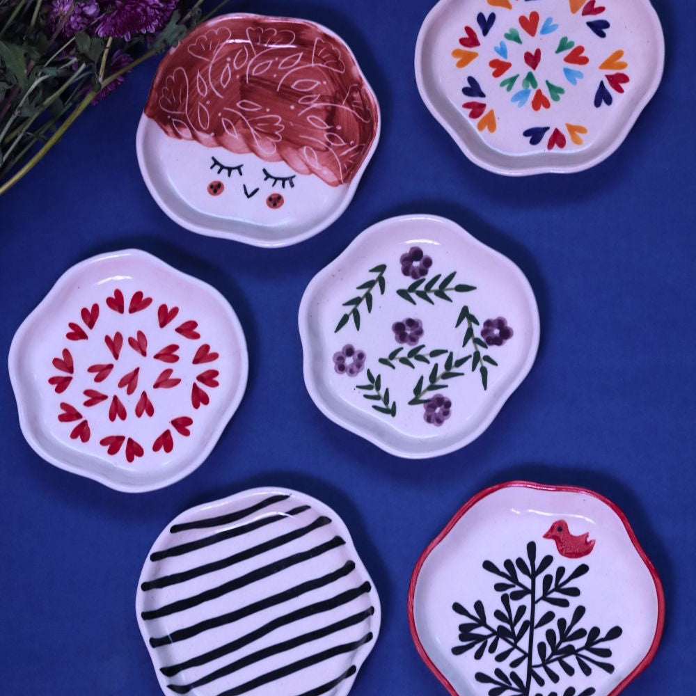 Set of 6 Hotselling Handmade Dessert plates (for the price of 5) made by ceramic