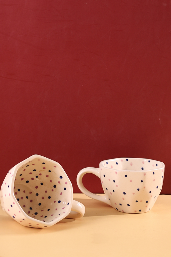 Purple polka mugs