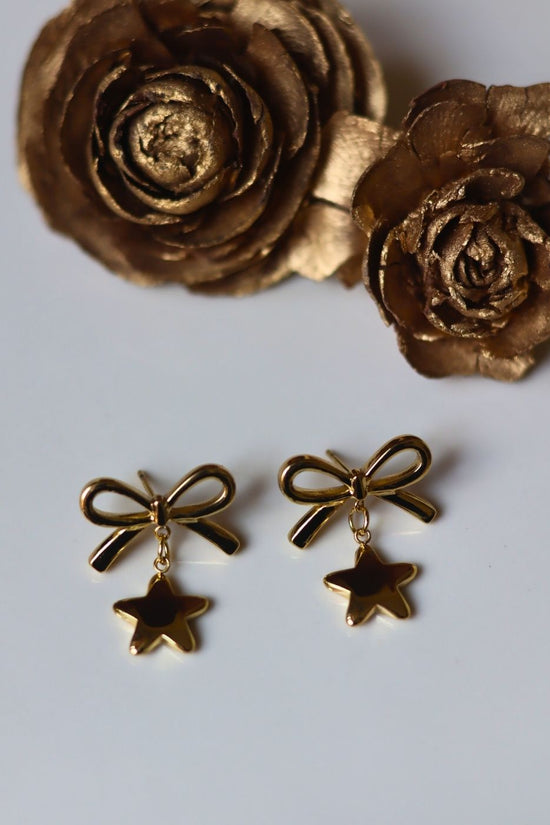 Anti tarnish Starry Bow Earrings
