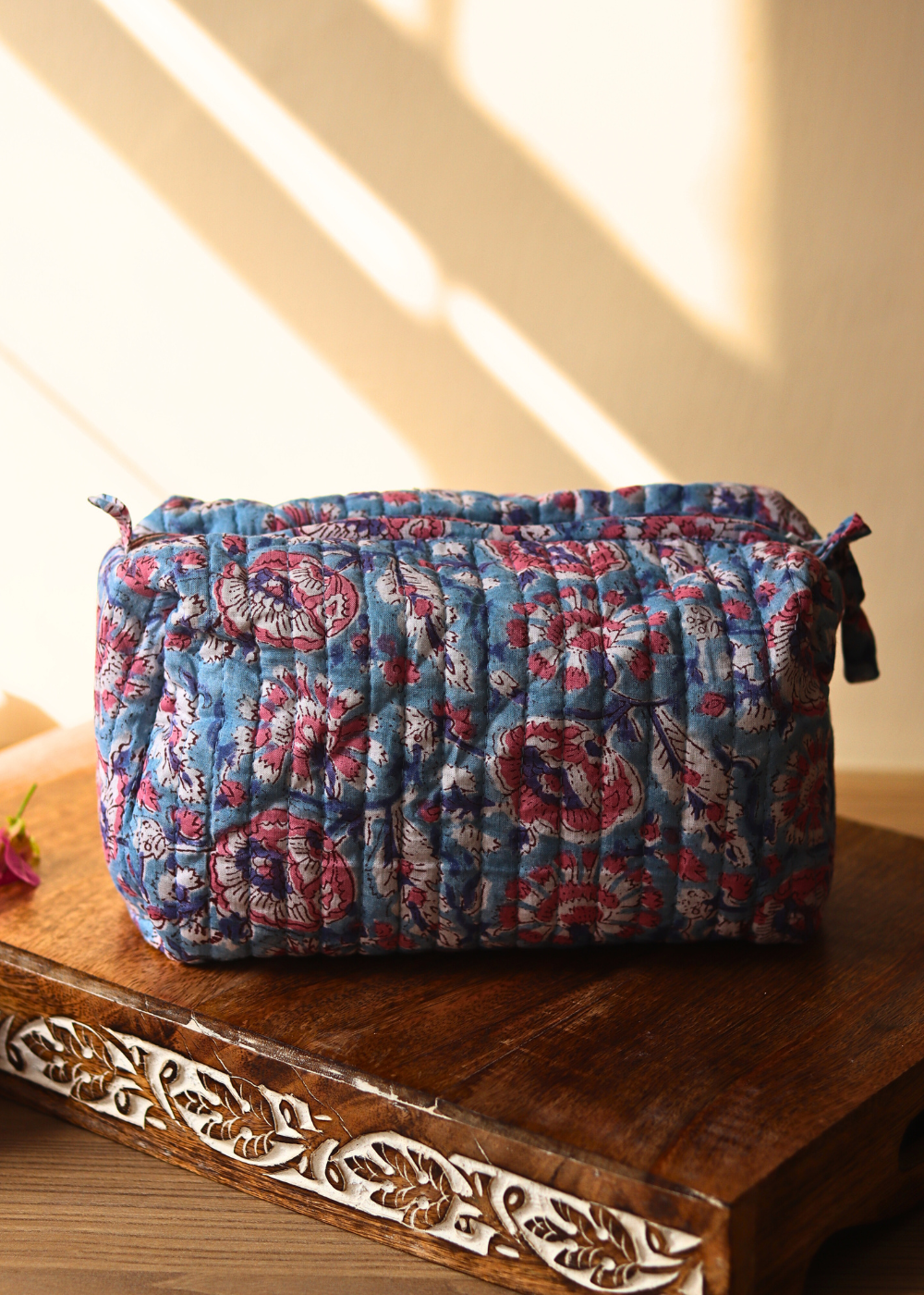 Small toiletry bag blue floral