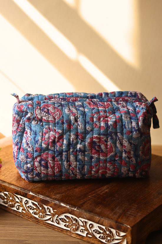 Small toiletry bag blue floral