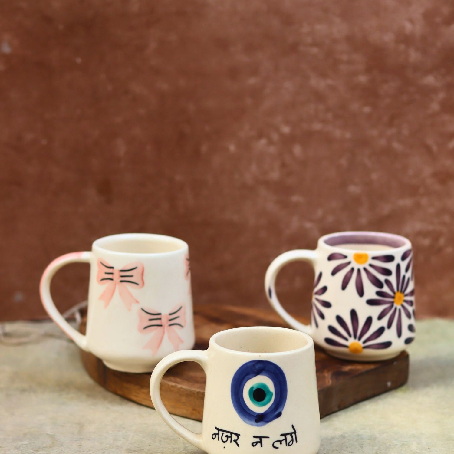 Set of 3 - Coffee Lover Mugs combo made by ceramic