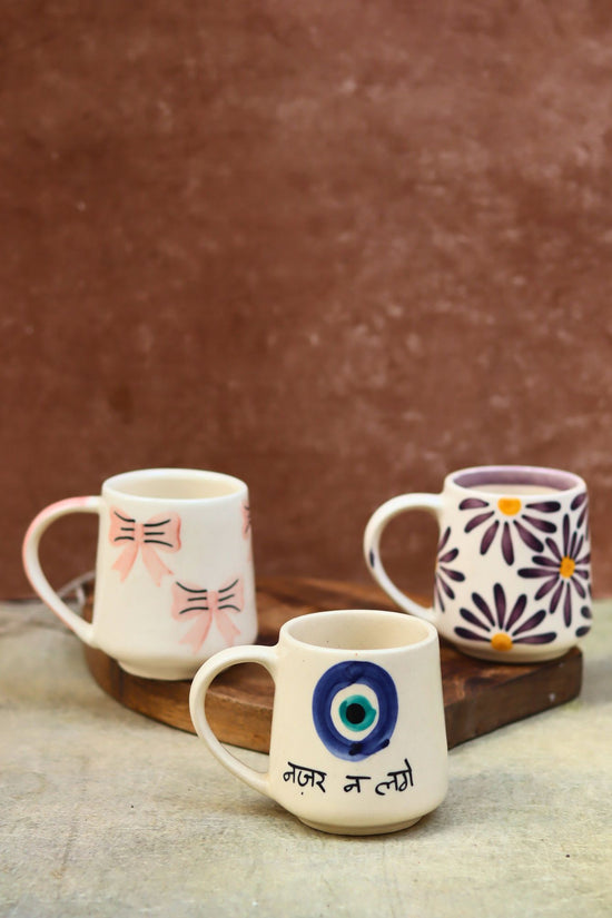 Set of 3 - Coffee Lover Mugs combo made by ceramic