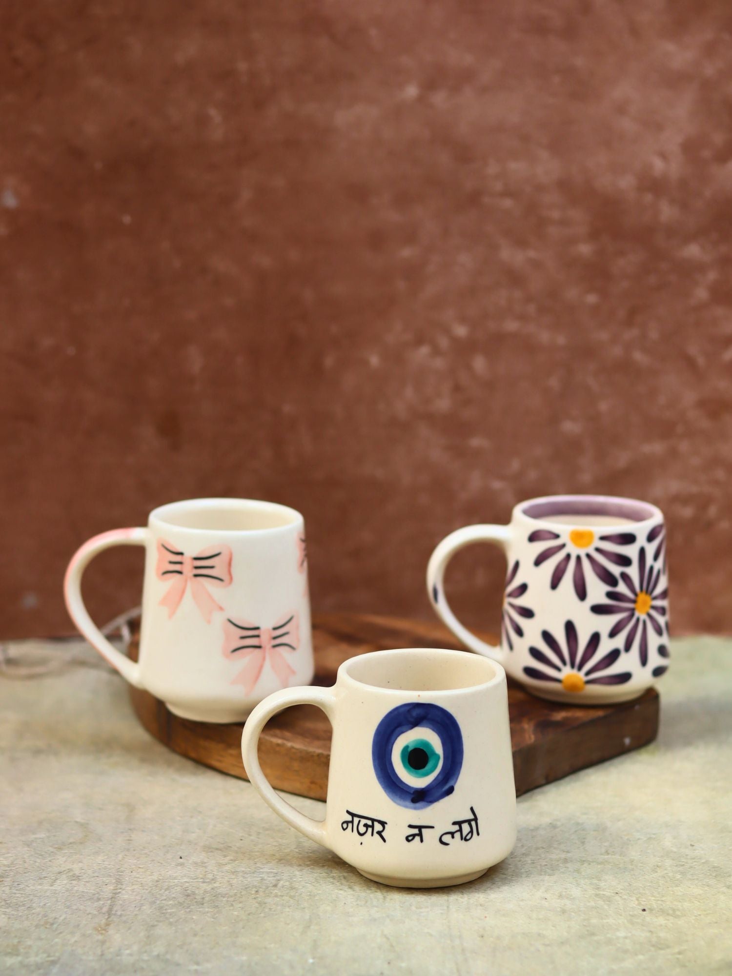 Set of 3 - Coffee Lover Mugs combo made by ceramic