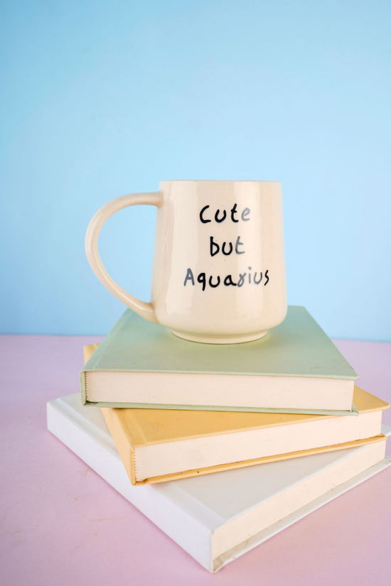 handmade cute but aquarius mug