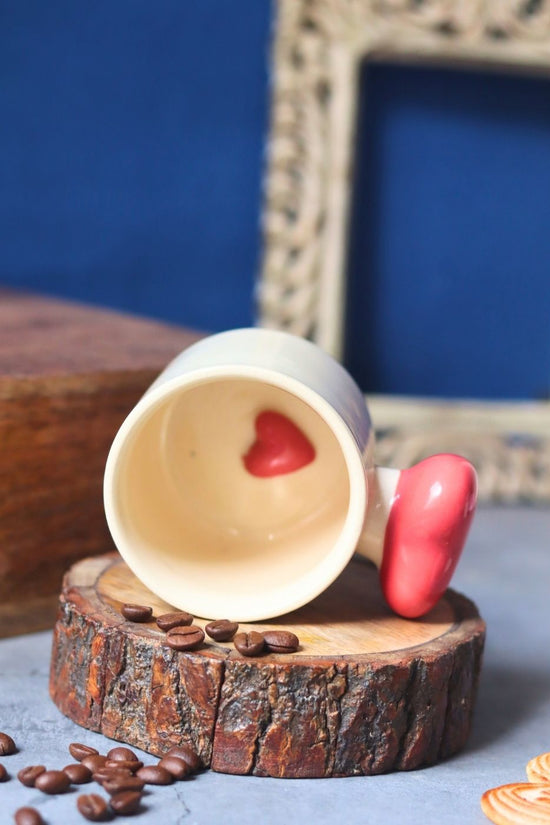 Red Heartbeat Coffee Mug handmade in india