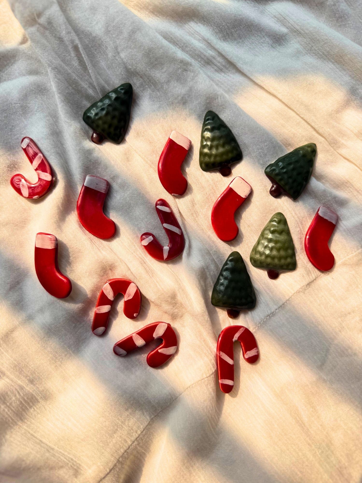 handmade Christmas Magnets made by ceramic