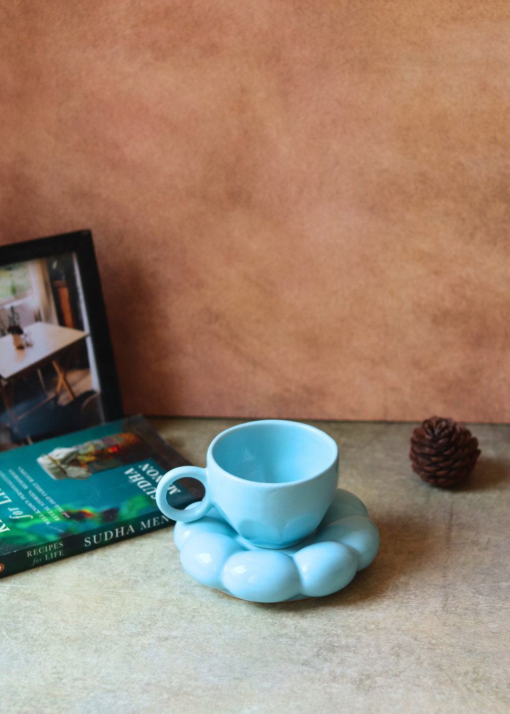 Sky Blue Sunflower Cup & Saucer