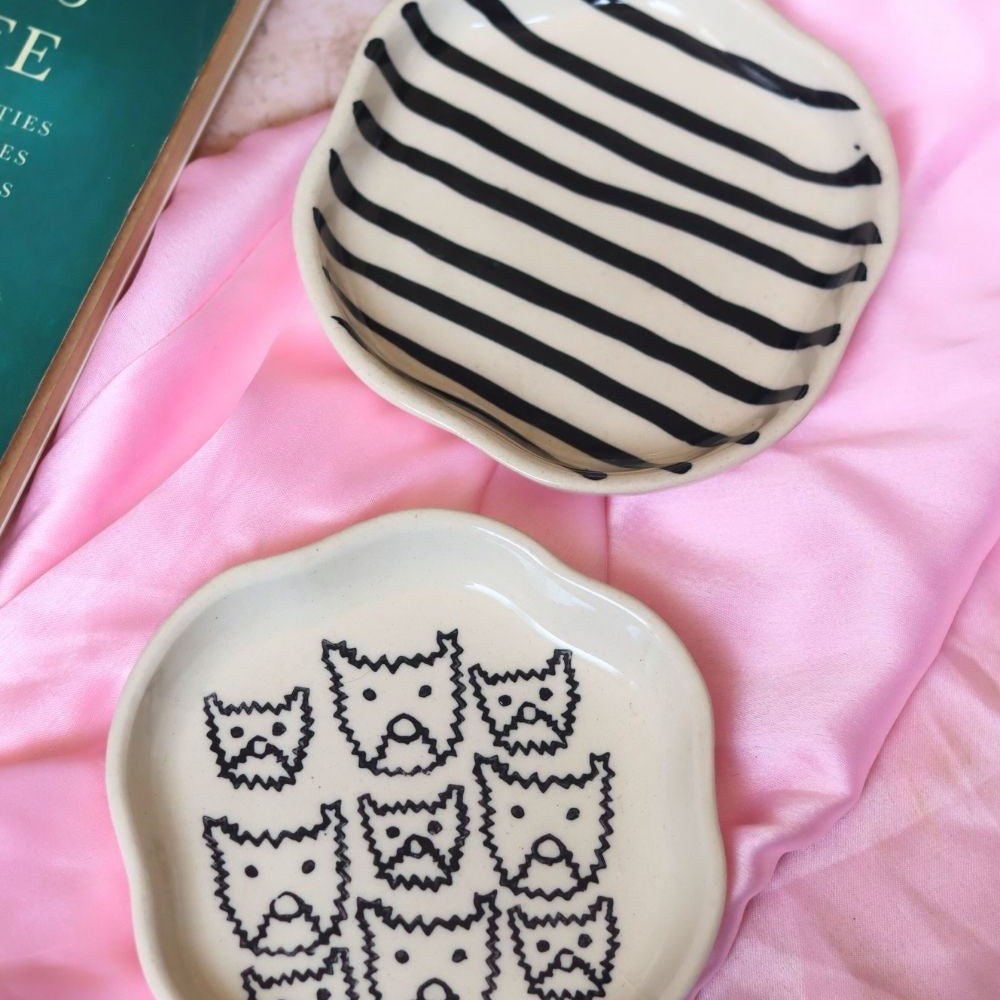 Cats & Zebra Handmade Dessert Plate made by ceramic