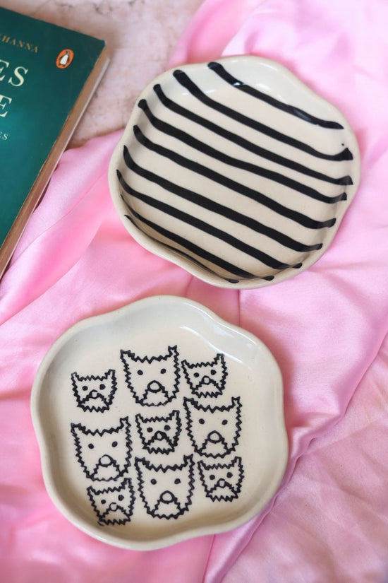 Cats & Zebra Handmade Dessert Plate made by ceramic