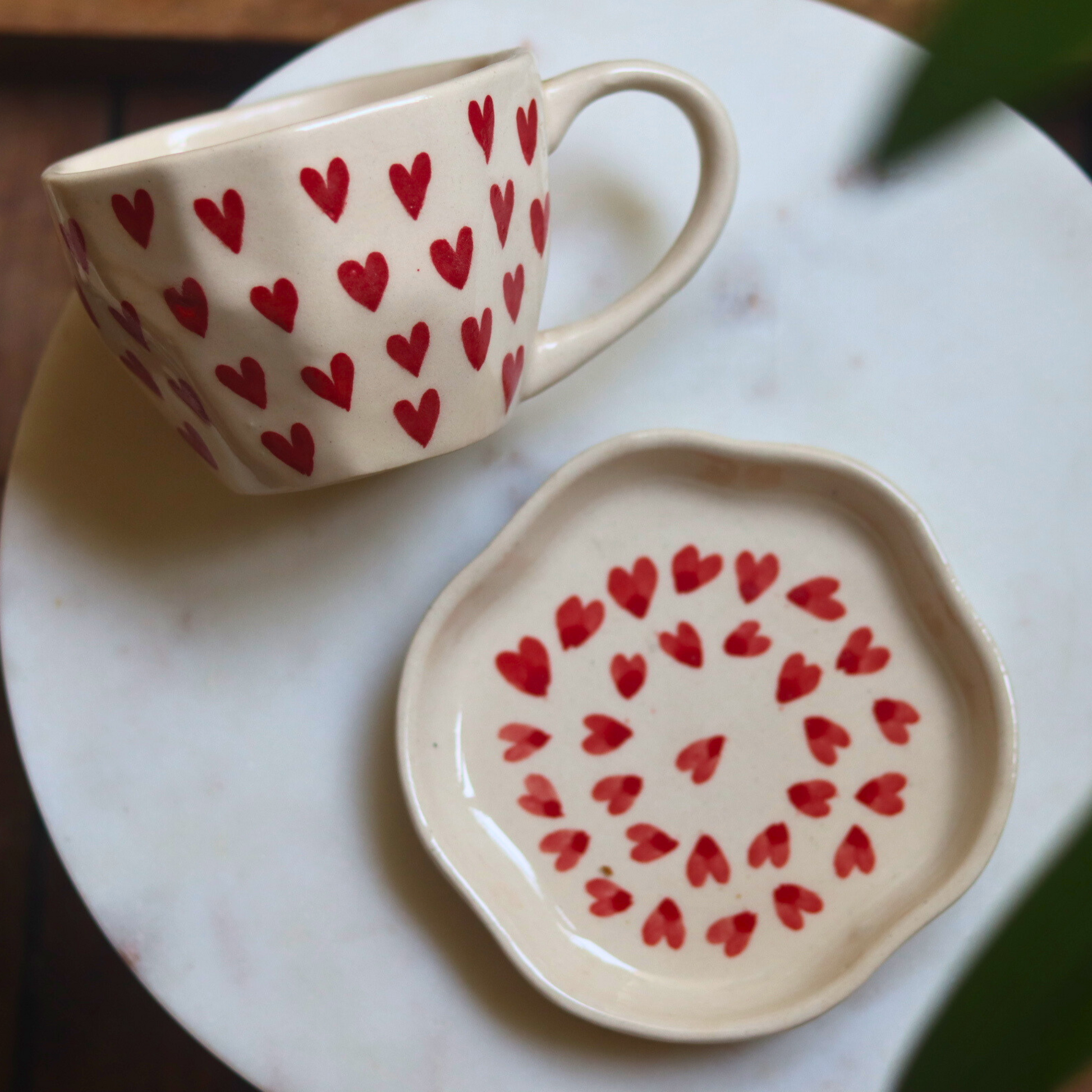 handmade mug & dessert plate