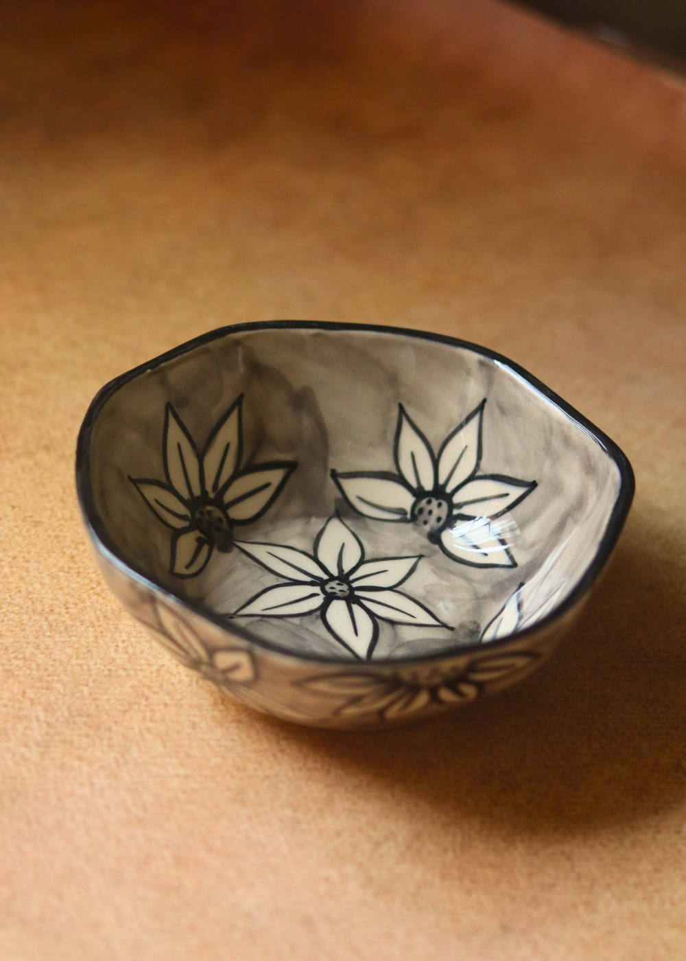 Handmade ceramic grey bowl 