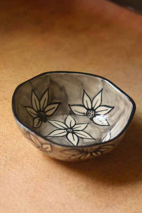 Handmade ceramic grey bowl 