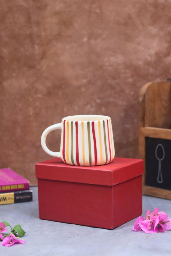 Rainbow Striped Mug in a Gift Box made by ceramic