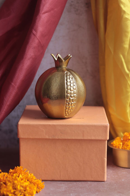 Gold Pomegranate Diwali Gift Box handmade in india