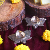 Brass Lotus Diya handmade in india