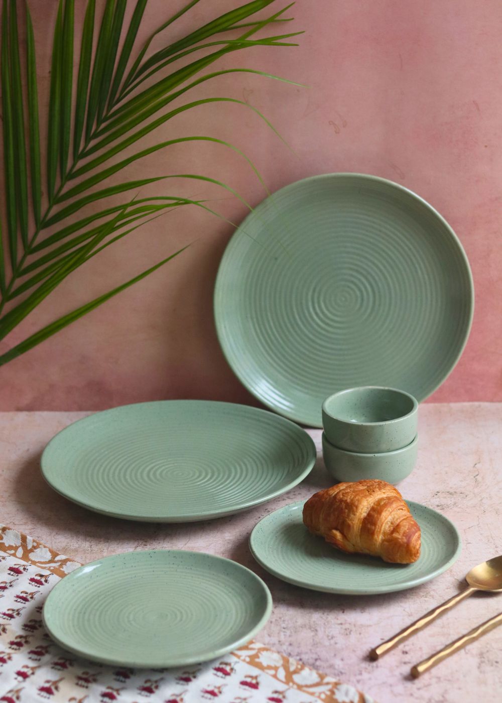 Handmade Set of 6 - Sage Green Dinner set