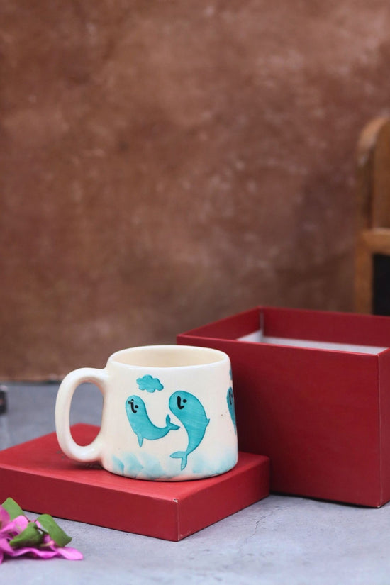 Handmade Dolphin Mug in a Gift Box