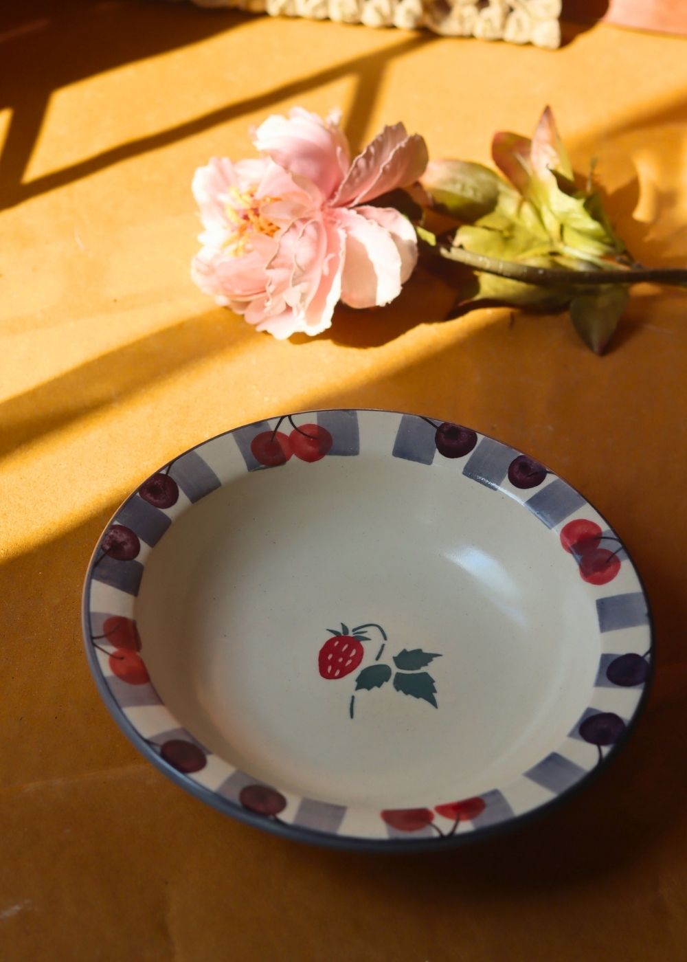 Cherry Pasta Plate made by ceramic