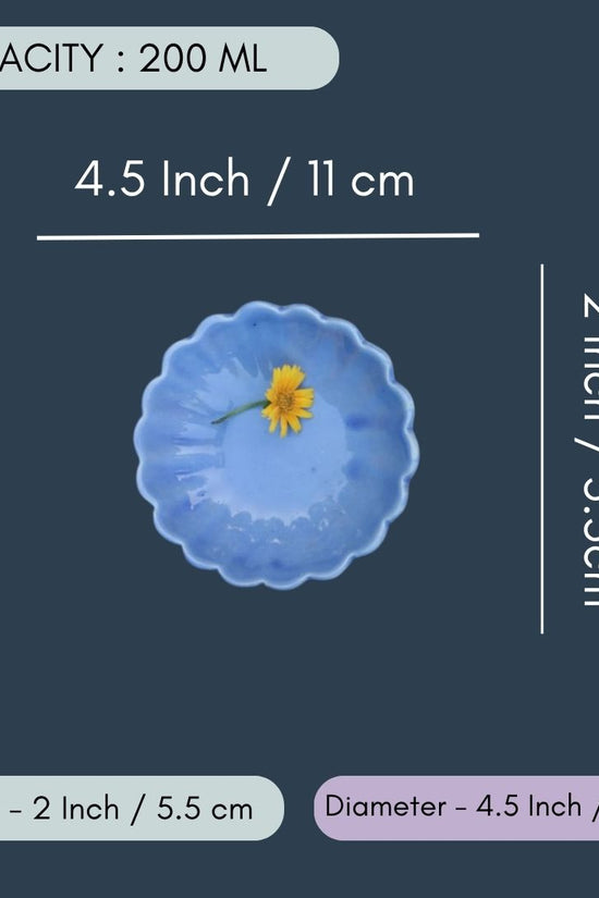 Blue Flower Ice Cream Bowl