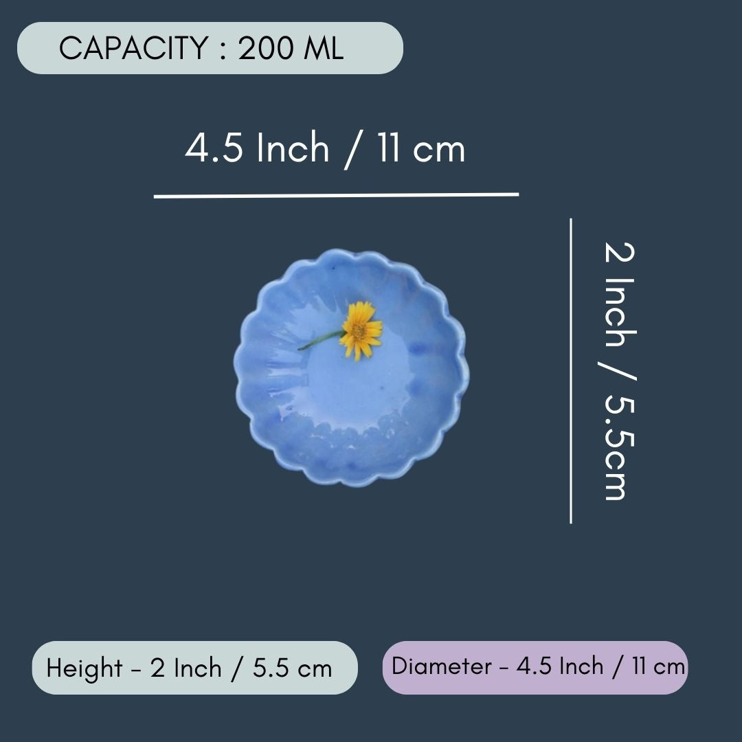 Blue Flower Ice Cream Bowl