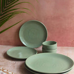 Set of 6 - Sage Green Dinner set with premium quality material