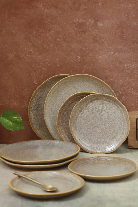 Set of 8 -  Beige Artisanal Dinner Set with premium quality material