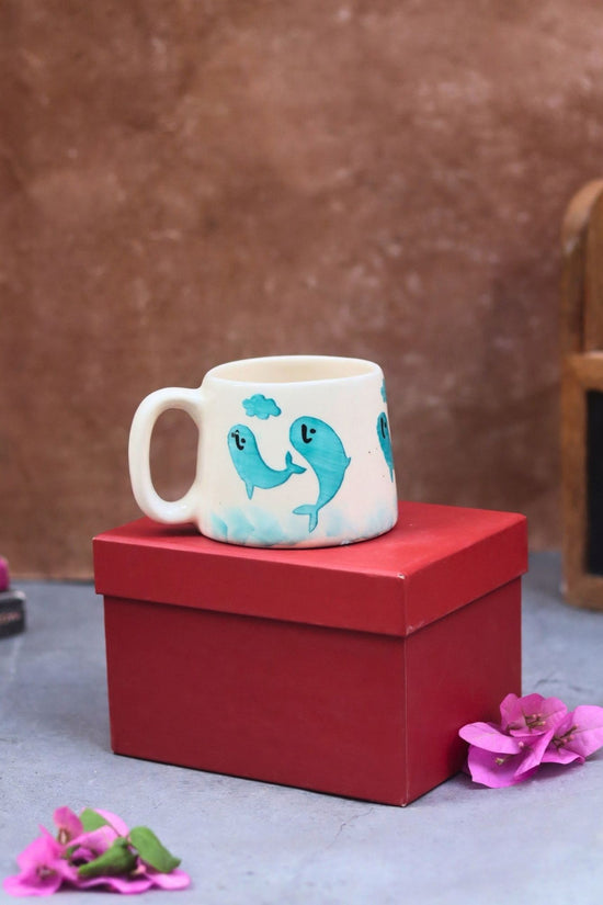 Dolphin Mug in a Gift Box made by ceramic
