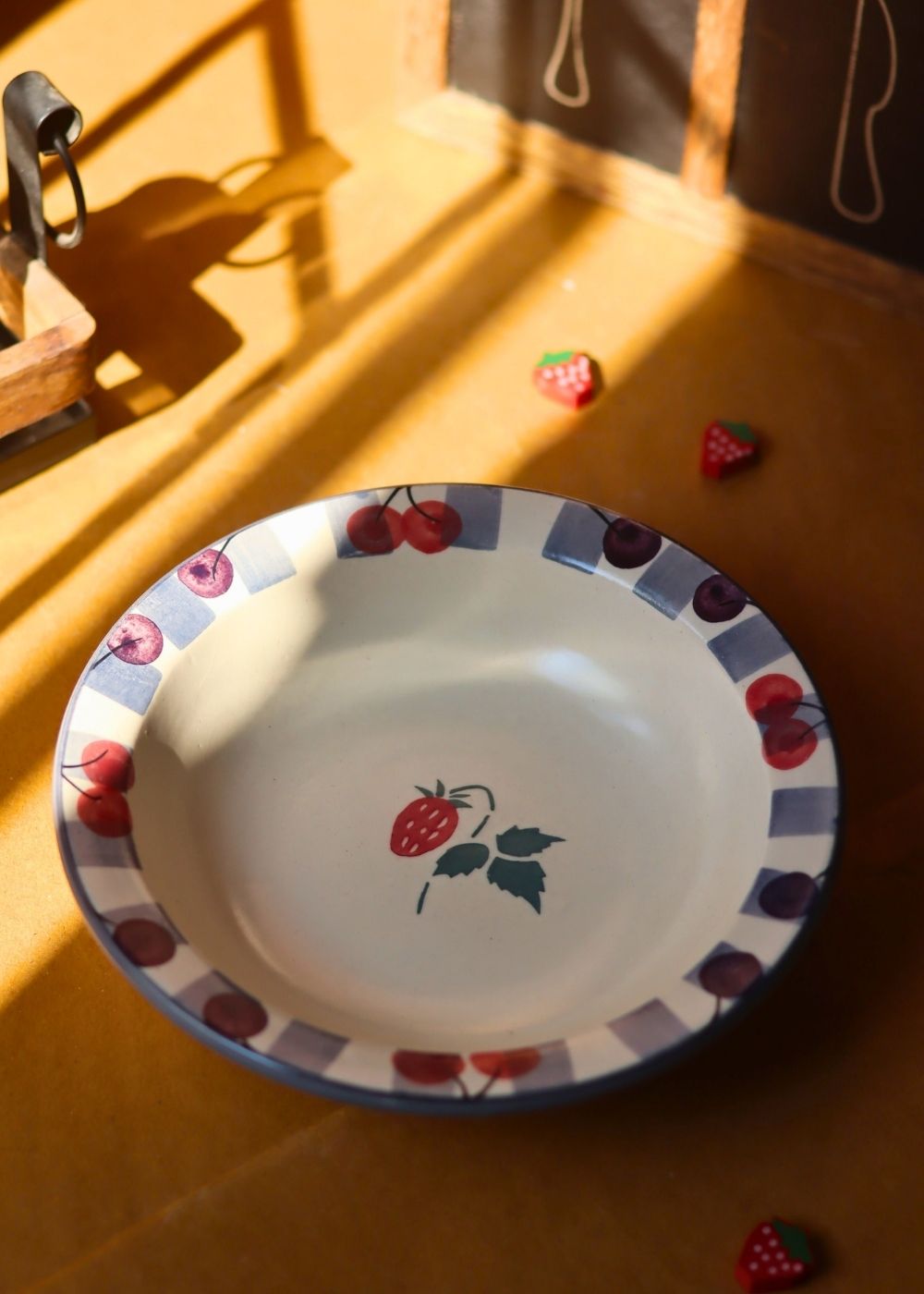 Cherry Pasta Plate handmade in India