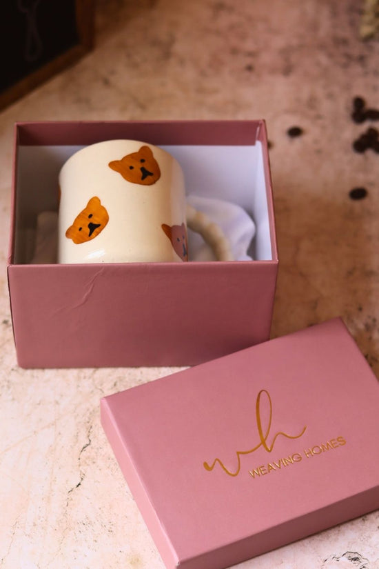 Handmade Teddy bear mug in a gift box