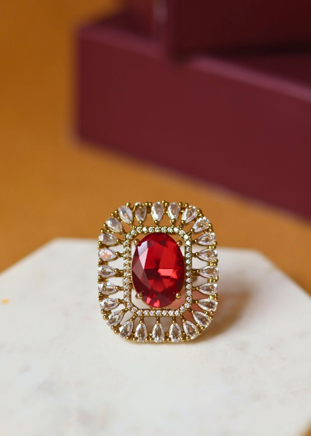 Waterproof Ruby Aurora Ring