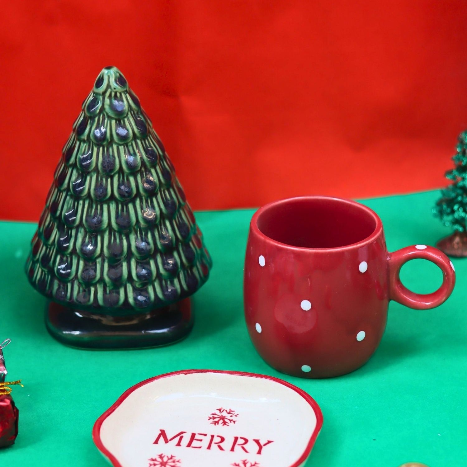 Set of 3 - Christmas Glow Combo made by ceramic
