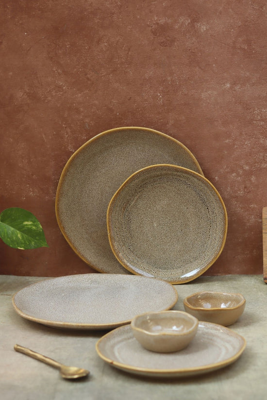handmade Set of 6 -  Beige Artisanal Dinner Set