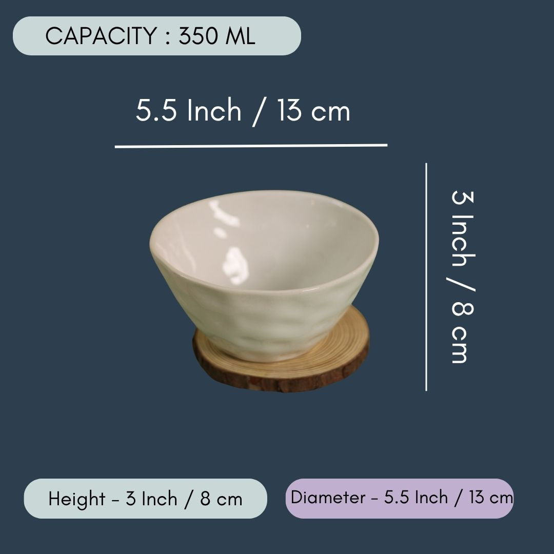 White Handmoulded Bowl