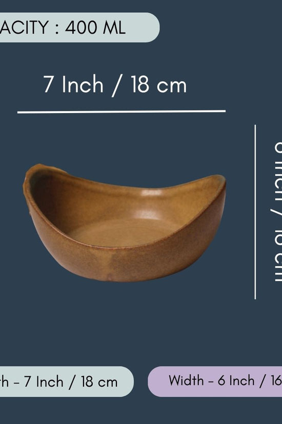Boat Shaped Brown Curry Bowl