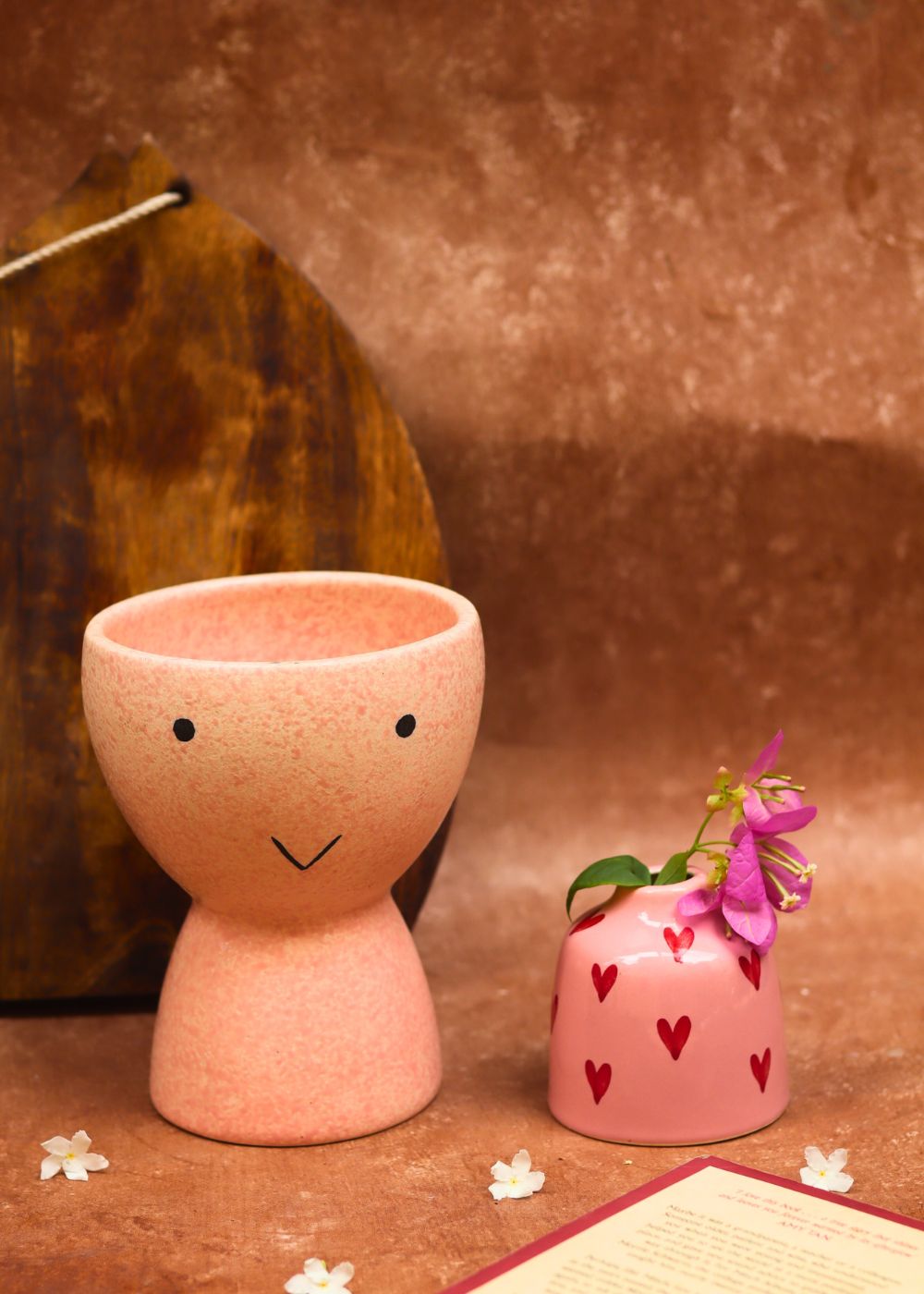 Smiley Face & heart Bud vases combo with premium quality material