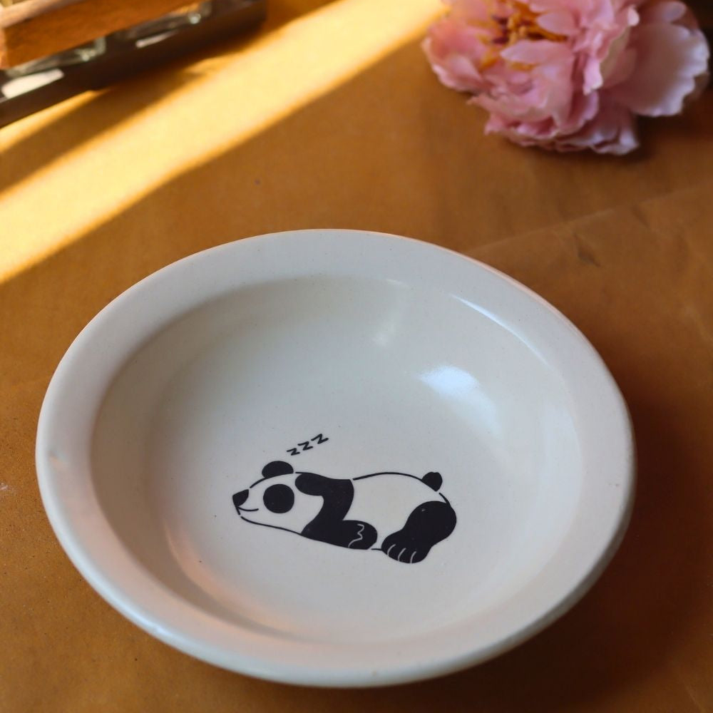 Panda pasta plate made by ceramic
