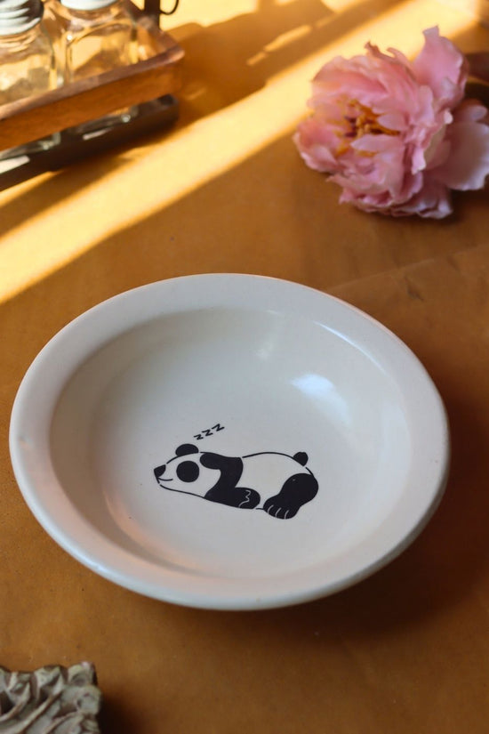 Panda pasta plate made by ceramic