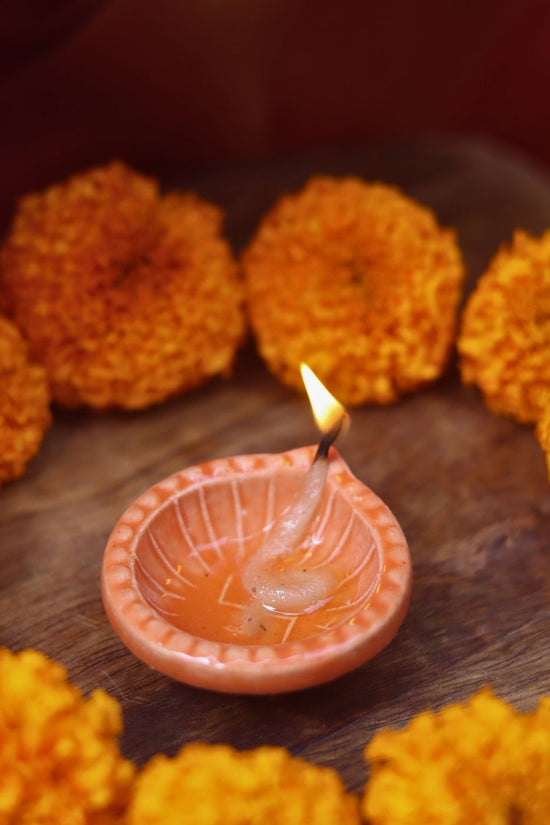 Diwali Diya - Orange with premium quality material